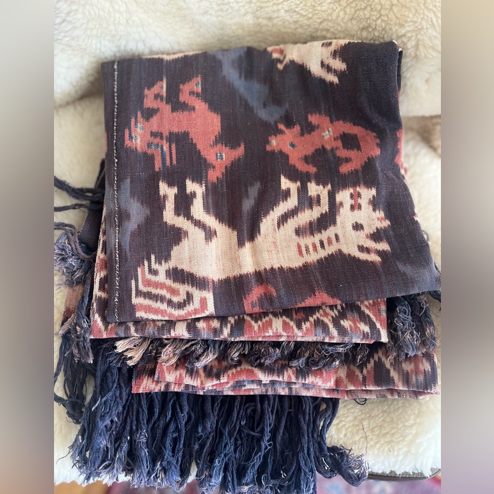 VINTAGE SUMBA IKAT INDONESIAN PANEL THROW WALL HANGING tapestry